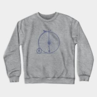 Penny-farthing bicycle in blue Crewneck Sweatshirt